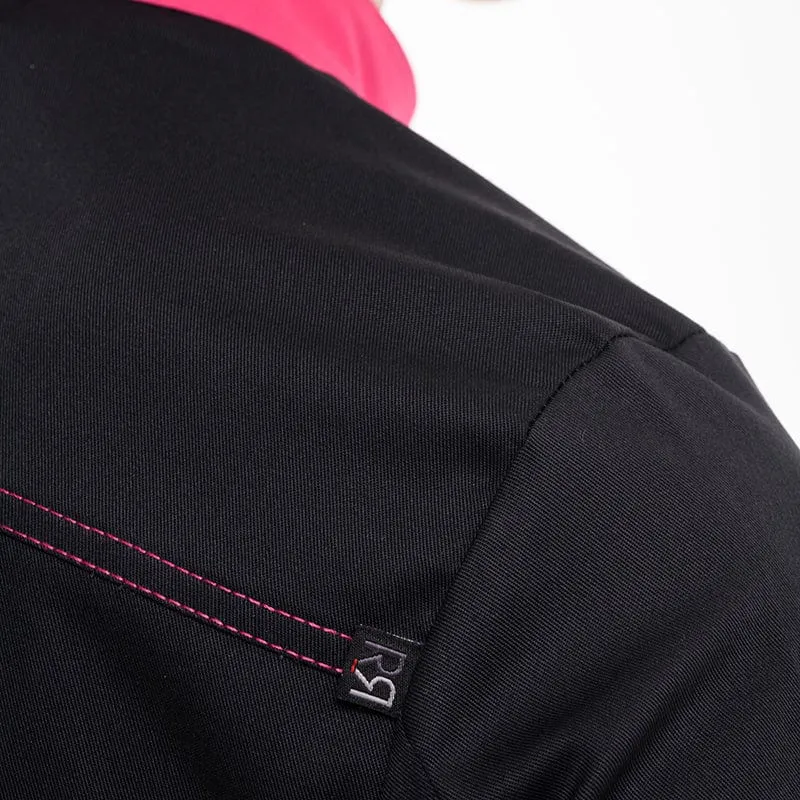 Women's Black/Fuchsia Long Sleeve Kitchen Coat Elbax - ROBUR