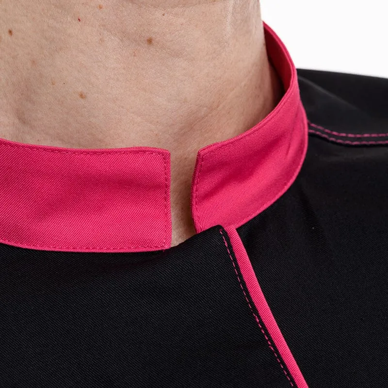 Women's Black/Fuchsia Long Sleeve Kitchen Coat Elbax - ROBUR