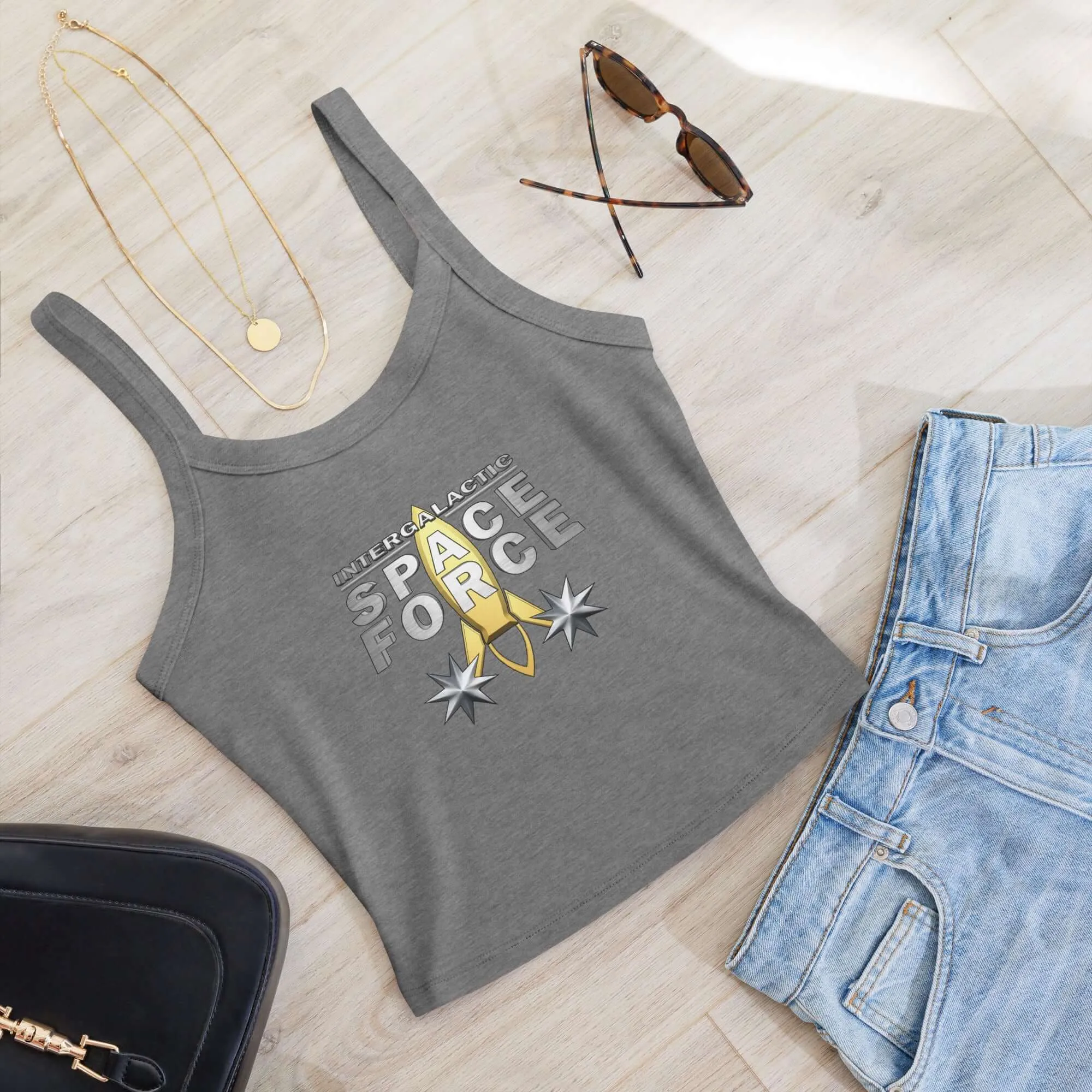 Women’s Micro-Rib Tank Top | Intergalactic Space Force Logo
