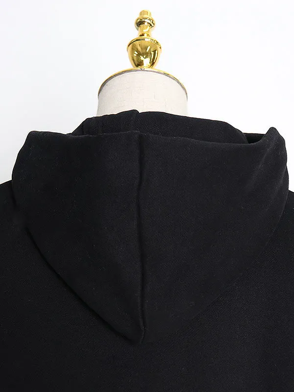 xakxx Casual Loose Solid Color Hoodies Top