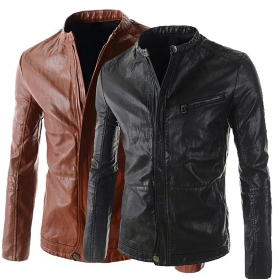 Zogaa Brand Men's Motorcycle Leather Jackets