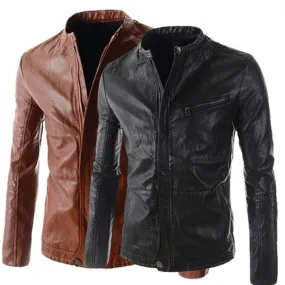 Zogaa Brand Men's Motorcycle Leather Jackets