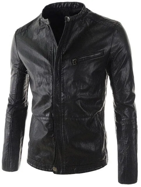 Zogaa Brand Men's Motorcycle Leather Jackets